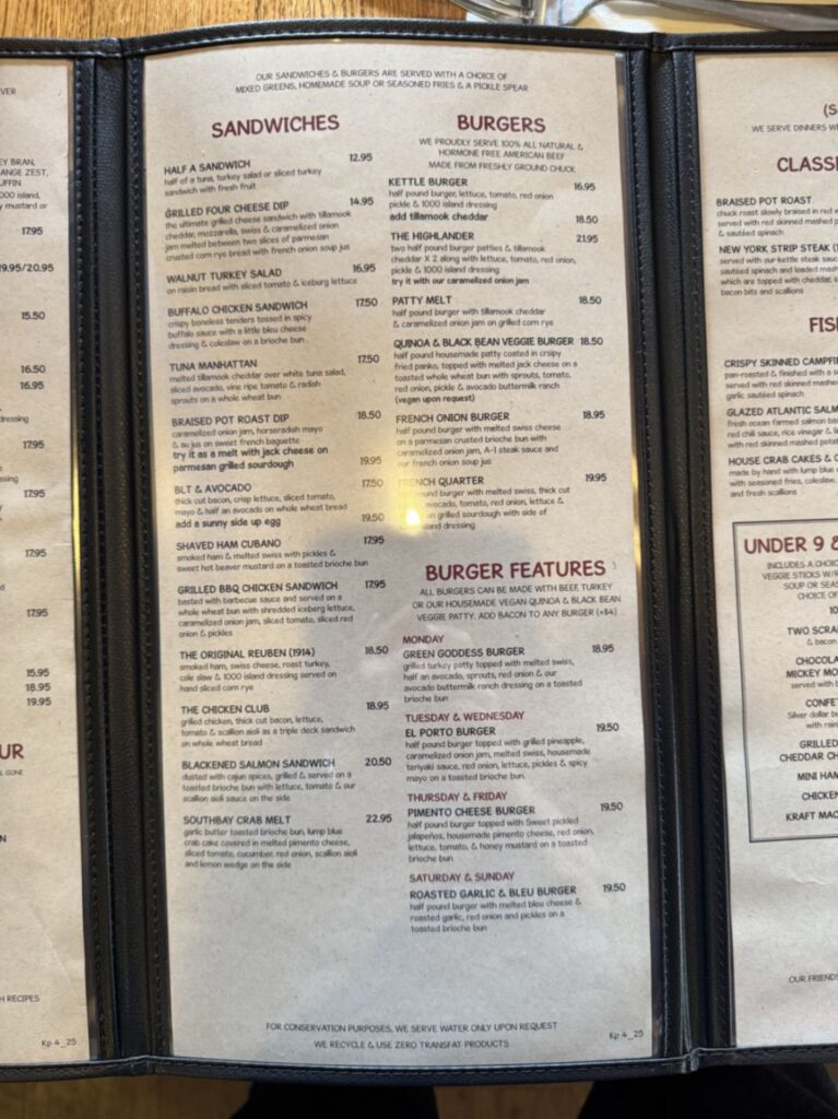 The Kettle Menu 4